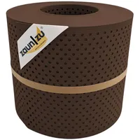 zaunzu® Sichtschutz Rille Gelocht 26 m Braun PP