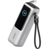 Anker A1695H41 Powerbank 25000 mAh 165 W, 4 Geräte Display Silber
