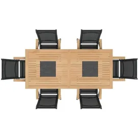 OUTLIV. Alpha Gartenmöbel-Set L (6 Plätze) Tisch 220x100cm Schwarz|Dunkelgrau