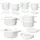 Mambocat 12er Set CREME Mini-Cocotte 100ml Creme-Weiß Back-Form Ofenförmchen Mini-Topf