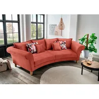Home Affaire Big-Sofa HOME AFFAIRE "Tassilo geschwungene Formensprache, bequem, Mega Sofa, Breite 350cm", orange (koralle), B:350cm H:95cm T:110cm, 100% Polyester, Sofas, Big-Sofa