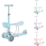 Makani Kinderroller BonBon 3 in 1, Dreirad, LED-Vorderräder, höhenverstellbar blau - Blau