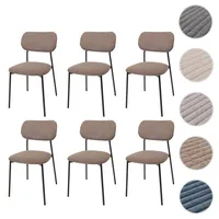 Mendler 6er-Set Esszimmerstuhl HWC-O26, Küchenstuhl Polsterstuhl Stuhl, Cord (330g/m2)