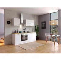 Respekta Küchenzeile KB210WW 210 cm Weiß