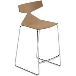 Arper Saya Barhocker, höhe 65 cm, chrom / effekt teak #3703