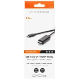 Vivanco CC UC HD 15 USB Type-C HDMI Kabeladapter (USB Type-C, HDMI, männlich, 1,5 m, schwarz)