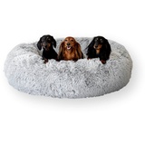 4L Textil Fuzzy Donut Hundebett Flauschiges Katzenbett kuschelig weich Plüsch Katzenkörbchen Katzenkissen