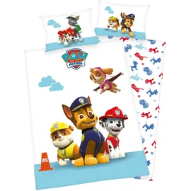Herding Paw Patrol 2632205063 - Flanell-Bettwäsche, 40x60 cm + 100x135 cm, 100% Baumwolle