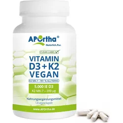 Veganes Vitamin D3 5.000 IE + Vitamin K2 MK-7 Cyclo® 200 μg - 120 Kapseln One Size