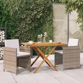 vidaXL Garten-Essgruppe 3-tlg. Beige