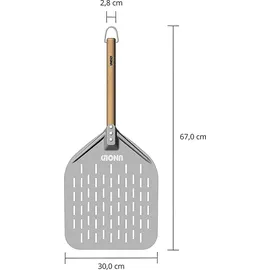 Unold Pizzaschieber 40 x 30 cm Holz/Aluminium