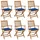 vidaXL Klappbare Gartenstühle 6 St.  mit Kissen  Massivholz  6 x 6 x 6 cm blau