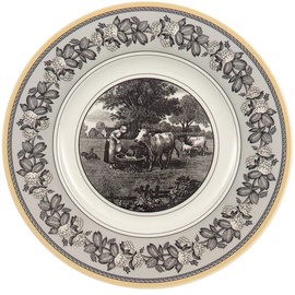 Villeroy & Boch Audun Ferme Frühstücksteller, 22 cm, Premium Porzellan, Weiß/Grau/Gelb
