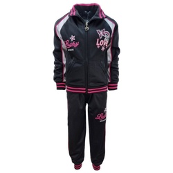 Hessis Jogginganzug Süßer Mädchen Trainingsanzug, MF30 (Set, Jacke mit Jogginghose), bestehend aus Jacke und Jogginghose schwarz 122