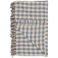 Ib laursen Plaid aus reiner Baumwolle Natur, Hellblau,160 x
