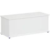 Homcom Truhe Aufbewahrungsbox Holzkiste mit klappbarem Deckel Spanplatte Weiß 100 x 40 x 40cm
