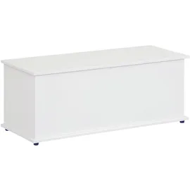 Homcom Truhe Aufbewahrungsbox Holzkiste mit klappbarem Deckel Spanplatte Weiß 100 x 40 x 40cm