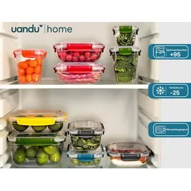 uandu Frischhaltedose grau 1,675 l 5-teiliges Set