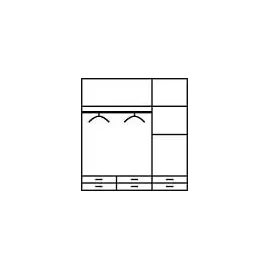 Priess Kleiderschrank PRIESS "Schrank Garderobe Wäscheschrank Barcelona in 5 Breiten", braun (eichefarben artisan, schwarz), B:140cm H:193cm T:54cm, Holzwerkstoff, Schränke, Kleiderschrank, viel Stauraum, geräumige Schubkästen, mit Spiegel, MADE IN GERMANY