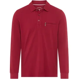 MAN'S WORLD Langarm-Poloshirt MAN'S WORLD "Neue Kollektion", Herren, Gr. XL (56/58), rot (bordeaux), Piqué, Obermaterial: 100% Baumwolle, unifarben, Basic, schmal, angesetztes Bündchen, Shirts, schmale Passform, Langarm, mit Reißverschlusstasche