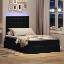 vidaXL Bett mit Stauraum und LED Schwarz 120 x 190 cm Samt