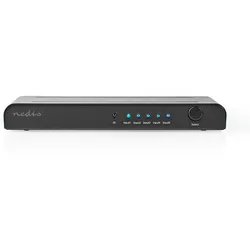 Nedis HDMI  Schalter - 5-Port port(s) - 5x HDMI Eingang - 1x HDMI Ausgang - 4K@60Hz - 18 Gbps - ferngesteuert - Metall - Anthrazit