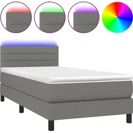 vidaXL Boxspringbett 100 x 200 cm Dunkelgrau