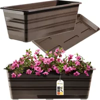 Kadax Blumenkasten mit Untersetzer, Braun, 40 cm - KADAX