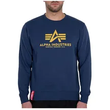 Alpha Industries Herren Basic Pullover Sweatshirt, Azul (New Navy/Kranz), M