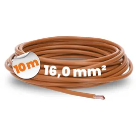 Lapp 10 Meter Lapp 4520036 H07V-K 16,0 mm2 braun I Verdrahtungsleitung I Aderleitung flexibel I PVC-Einzelader I Litze 16mm2 I Verdrahtung
