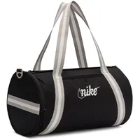 Nike NK HERITAGE DUFF - Retro Sporttasche, schwarz/grau/weiß -