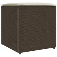 VidaXL Außenlagerbox Braun und Creme Rattan Mittel Lagerung