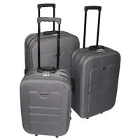 Trolley 3tlg Set grau EVA Kunststoff Koffer Kofferset Reisekoffer