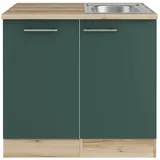 OPTIFIT Savona405 Spülenschrank-Set Steingrün