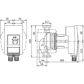 WILO Hocheffizienzpumpe Yonos MAXO plus 30/0,5-7 PN 10