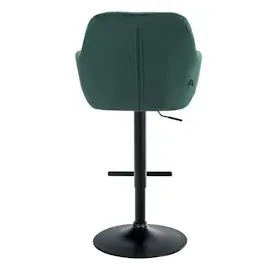 CLP Barhocker Natoma Samt I 360° Drehbar, Metallgestell Höhenverstellbar Mit Fußstütze I Tresenhocker Mit Gepolstertem Sitz Und Rücklehne