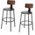 Relaxdays Barhocker 2er Set, braun/schwarz