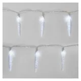 EMOS Eiszapfen LED-Lichterkette, Kaltweiß, 135 cm Lichtergirlande mit 10, 6/18 h Timer-Funktion, Batteriebetrieben (2x AA), Leuchtdauer 10.000, IP20 für Innenbereich, DCGC01