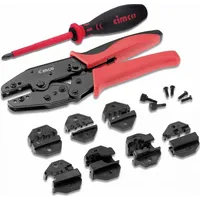 CIMCO 106210 Presszangen-Set 8teilig Koaxial-Steckverbinder BNC, TNC, LWL-Stecker, Modularstecker