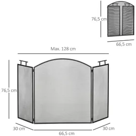 Homcom Kamingitter 128 x 2 x 76,5 cm schwarz