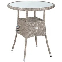 CASARIA Polyrattan Beistelltisch Ø 60 x 74 cm Beige/Grau