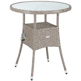 CASARIA Polyrattan Beistelltisch Ø 60 x 74 cm Beige/Grau
