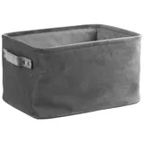 Home4You Aufbewahrungskorb Dekokorb Regalkorb mit Griffen 36 x 26 x 20 cm grau