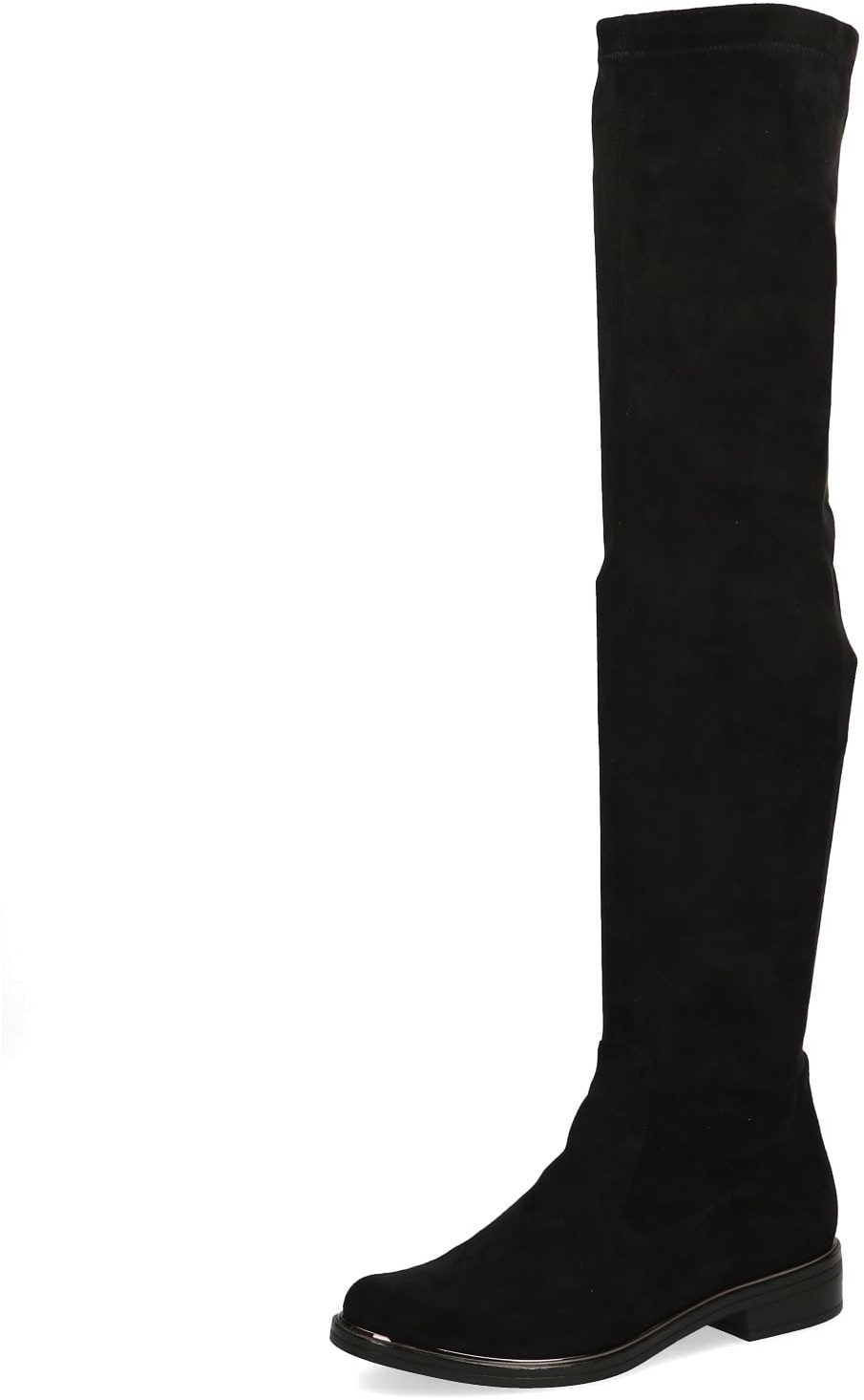 CAPRICE Damen Overknee Stiefel Flach Elegant Weite G, Schwarz (Black Stretch), 38.5 EU