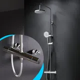 AM.PM Duschsystem mit Thermostat 38°C Edelstahl Duscharmatur Set Duschsäule Regendusche, inkl. verstellbar Duschstange F07XA400 Chrom