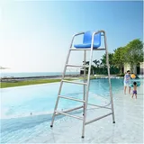 AVLLSO Stahl Poolleiter 6ft groß Pool Hochstuhl für Rettungsschwimmer, Rettungsschwimmer-Beobachtungsstuhl mit Haken und Sitz, Belastet 660lbs