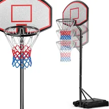 DEUBA Basketballkorb Outdoor Indoor mit Ständer höhenverstellbar 205- max. 305cm rollbar 70kg Standfuß Kinder Erwachsene Basketball Hoop Stand