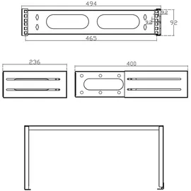 InLine 19" Rack zur Wandmontage, 2HE, 24-40cm Tiefe, grau