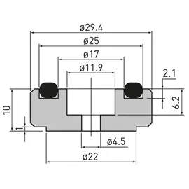 Dynavox 207272 Aluminium Gerätefüsse midi 4er-Set schwarz