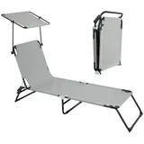 Sonnenliege Gartenliege Strandliege Garten Liege Rückenlehne Dach Sonnendach